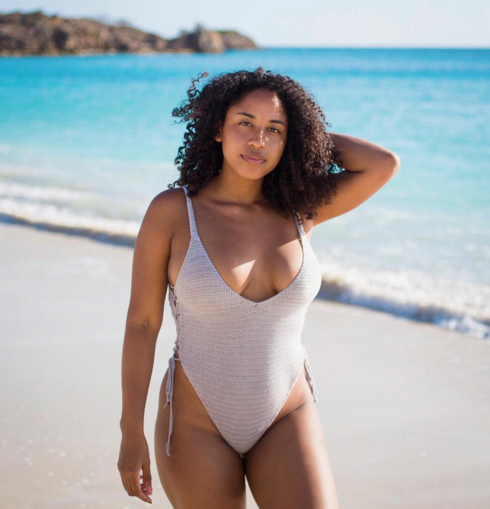 Caribbean swimsuit designers, beach ready, body positive Christa-Joy Burton Antigua