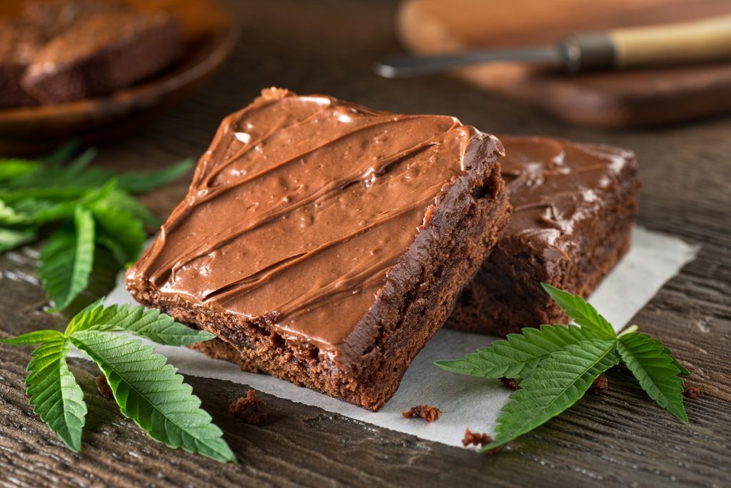 5 Unique Christmas Dinner Ideas - Cannabis brownies on a plate.