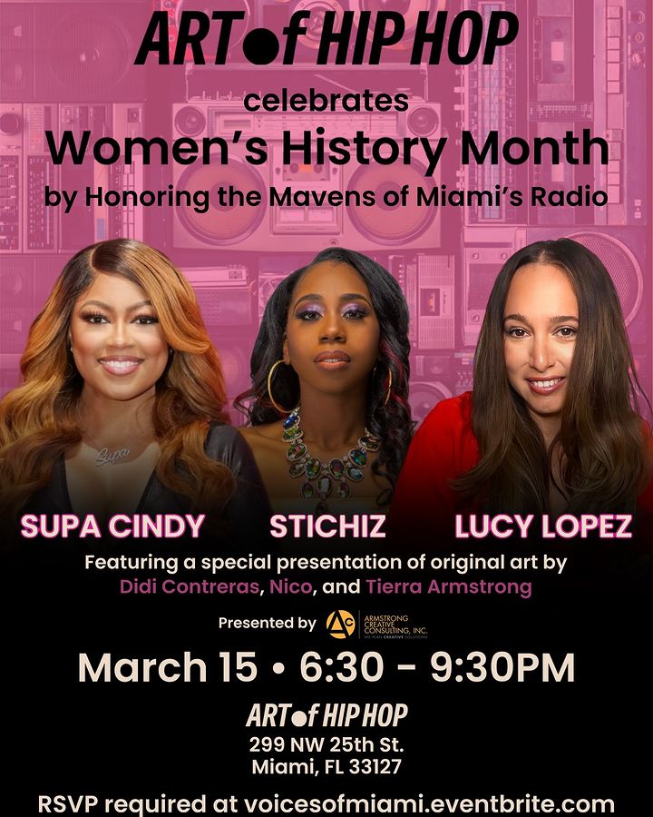 Women’s History Month at Art of Hip Hop to Celebrate The Caribbean Queens of Miami's Hip Hop Airwaves