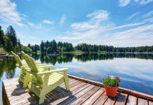 4 Spectacular Additions for Your Waterfront Property An elegant, sophisticated wedding reception with reflective table tops, white flowers, and string lights over the ceiling.